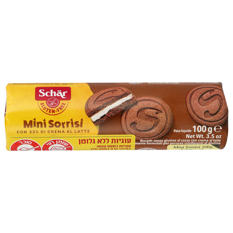  Schar - מיני סוריסי עוגיות בטעם קקאו במילוי קרם בטעם חלב ללא גלוטן 