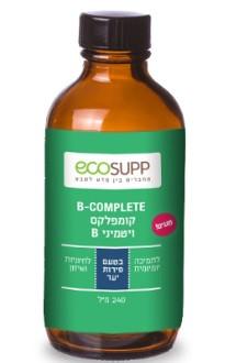 קומפלקס ויטמיני B בנוזל - 240 מ"ל - EcoSupp